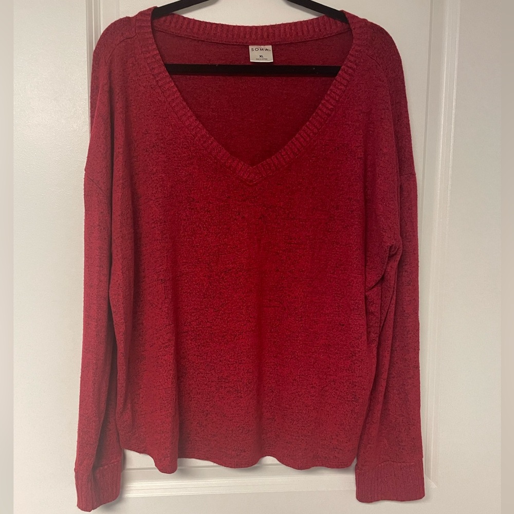 Soma red v-neck sweater